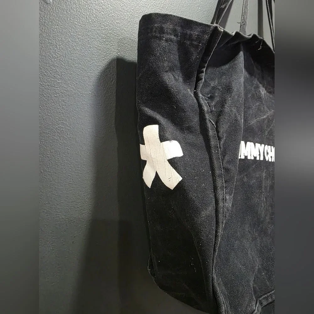 Jimmy Choo x Eric Haze Acid Wash Shopper Tote Bag Limited Edition Cotton 19x15x8